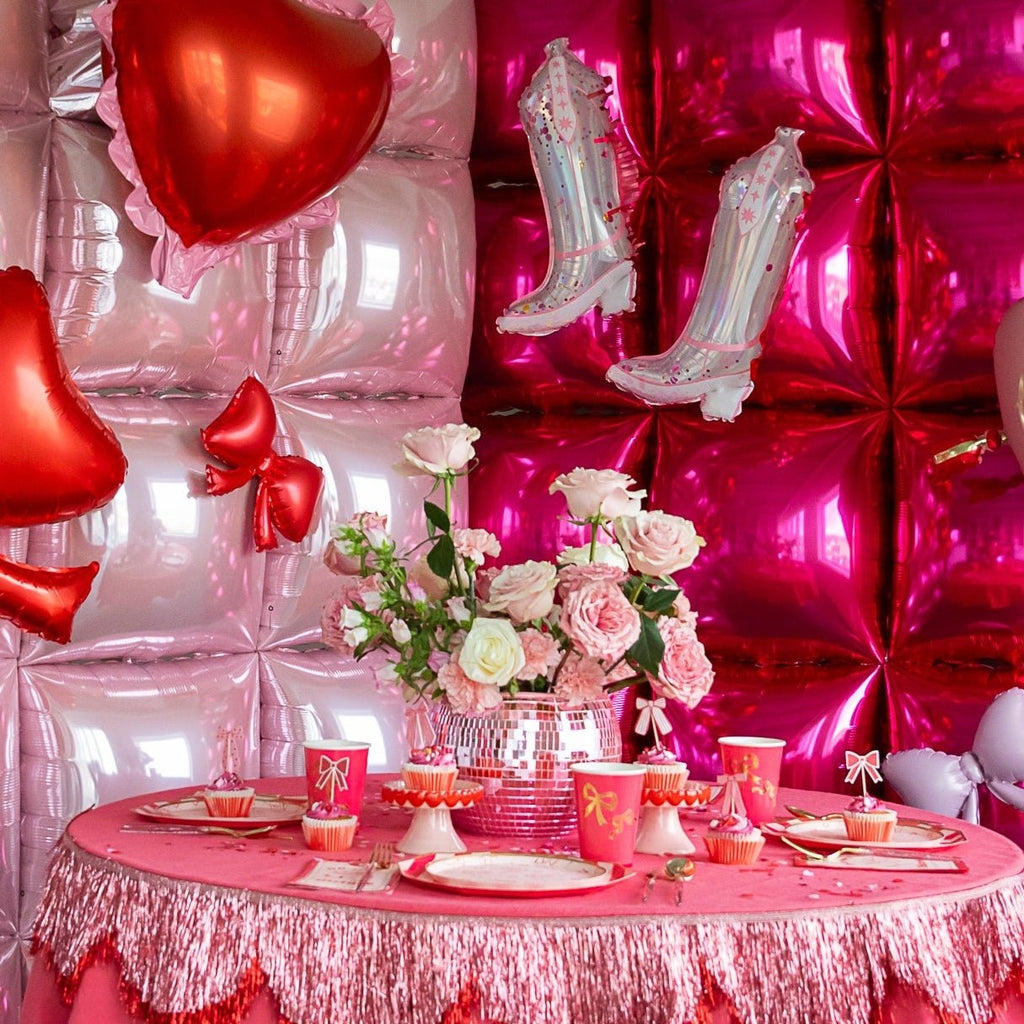 Red Mini Bow Foil Balloon Set