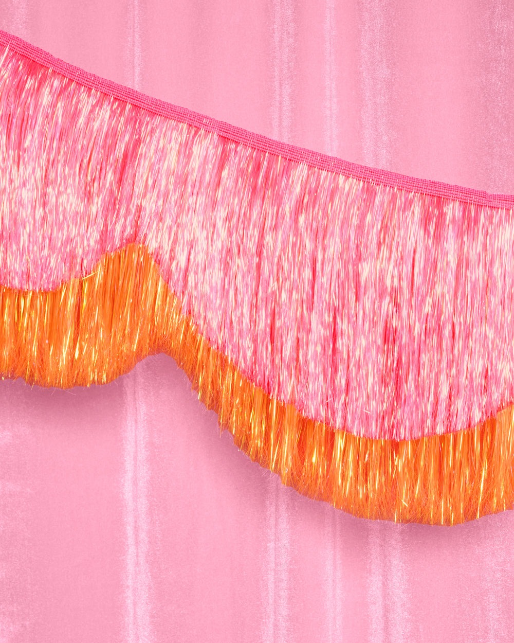 Pink Orange Scallop Fringe Banner