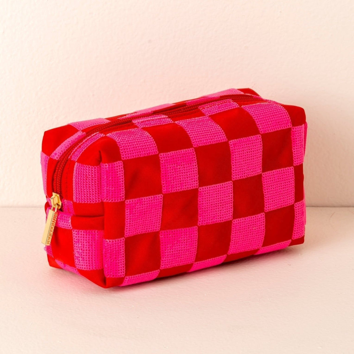 Check Pattern Zip Pouch