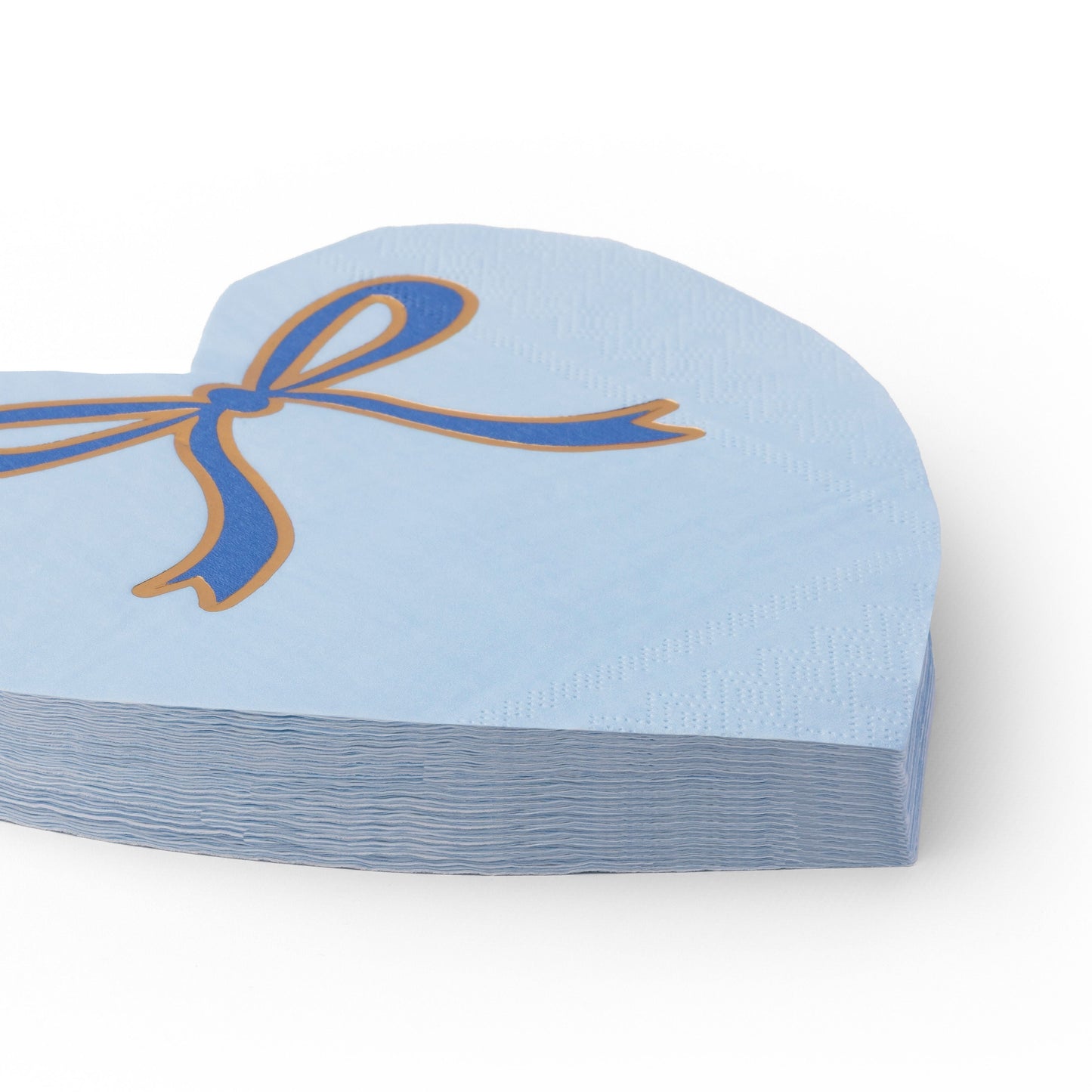 Sky Blue Signature Bow Heart Large Napkins