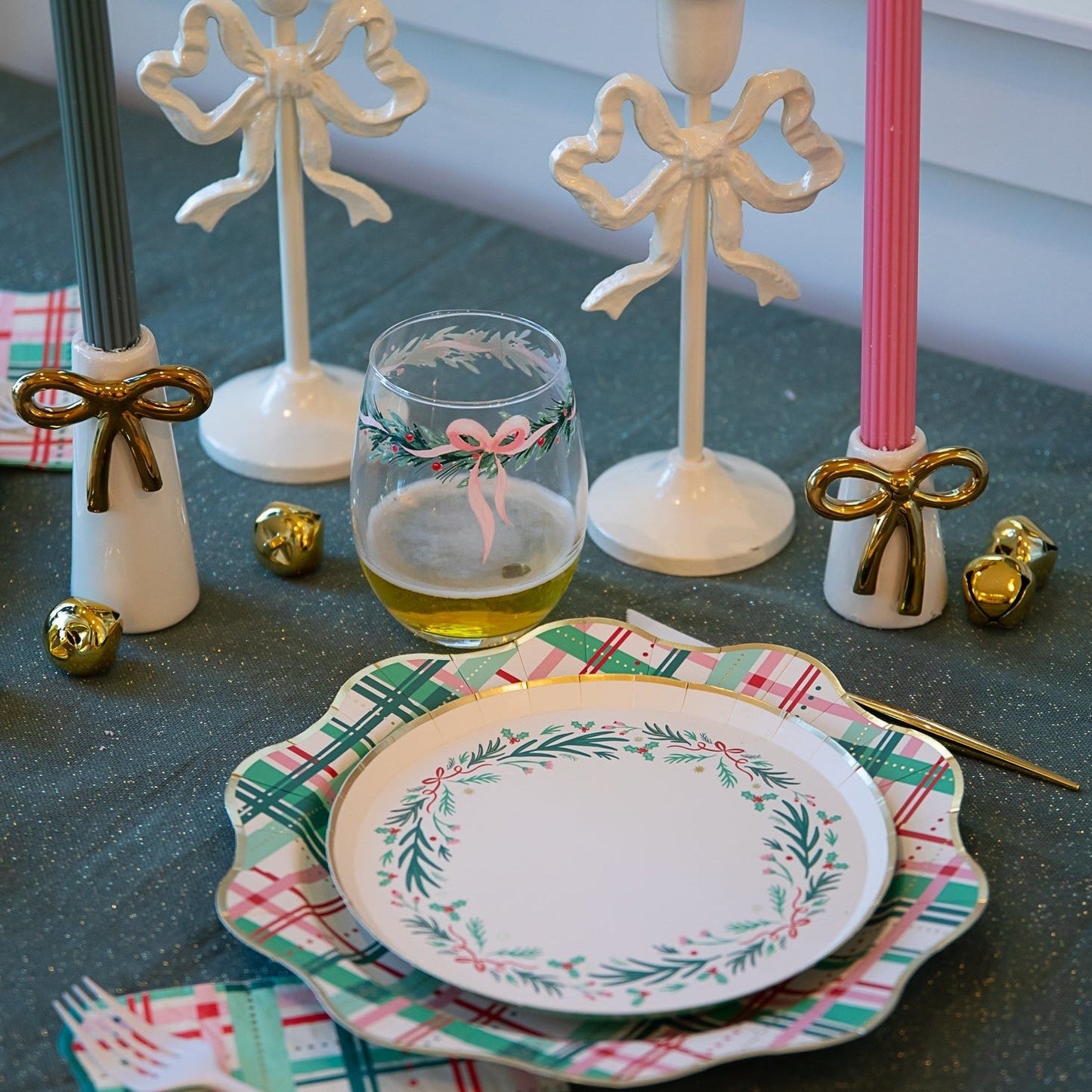 Coquette Gold Bow Candle Holder
