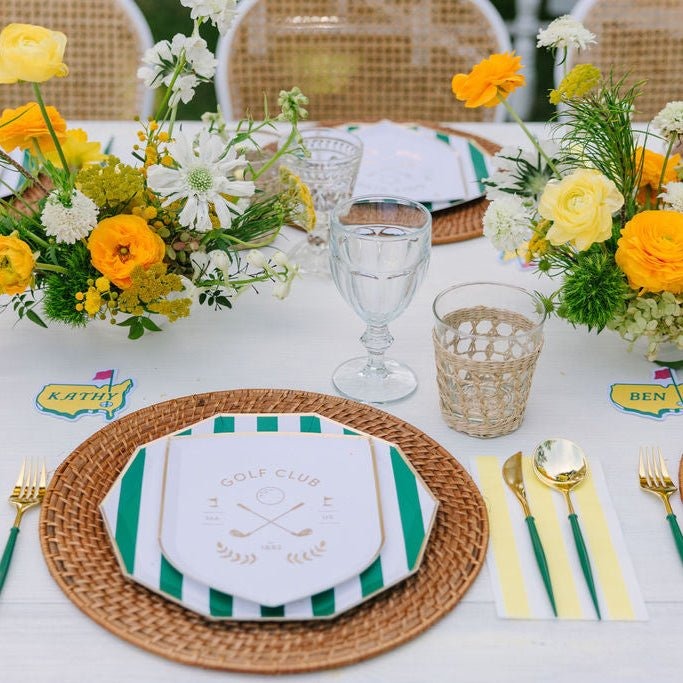 Soleil Yellow Cabana Stripe Guest Towels