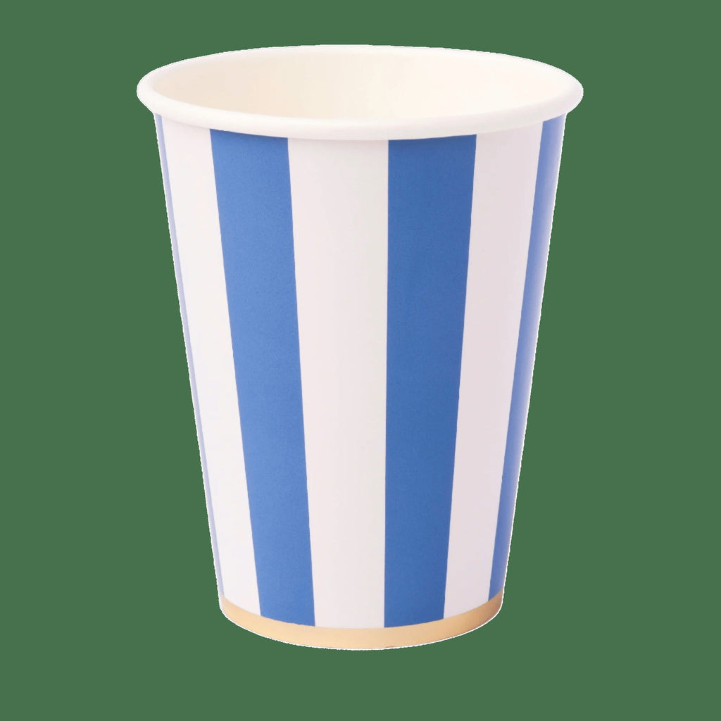 Palisades Blue Signature Cabana Stripe Cups