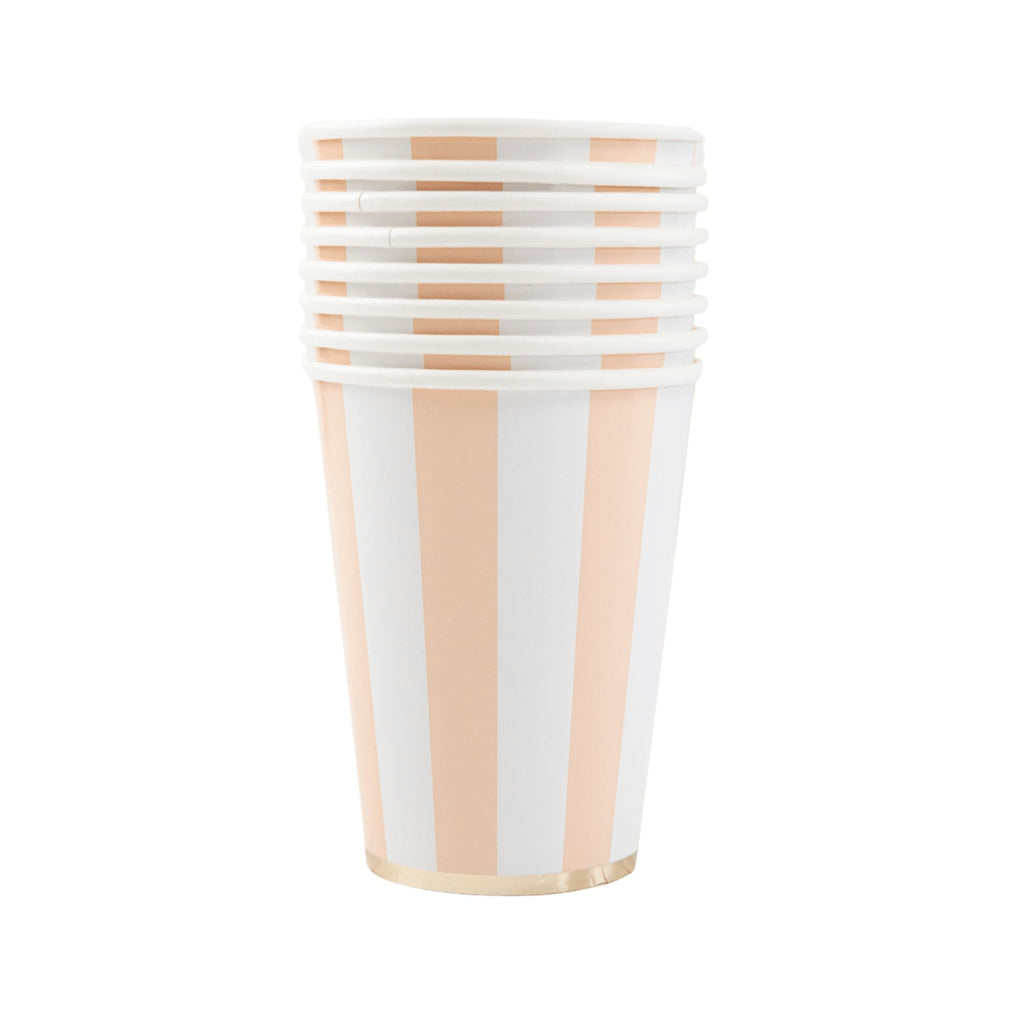 Sweet Peach Signature Cabana Stripe Cups