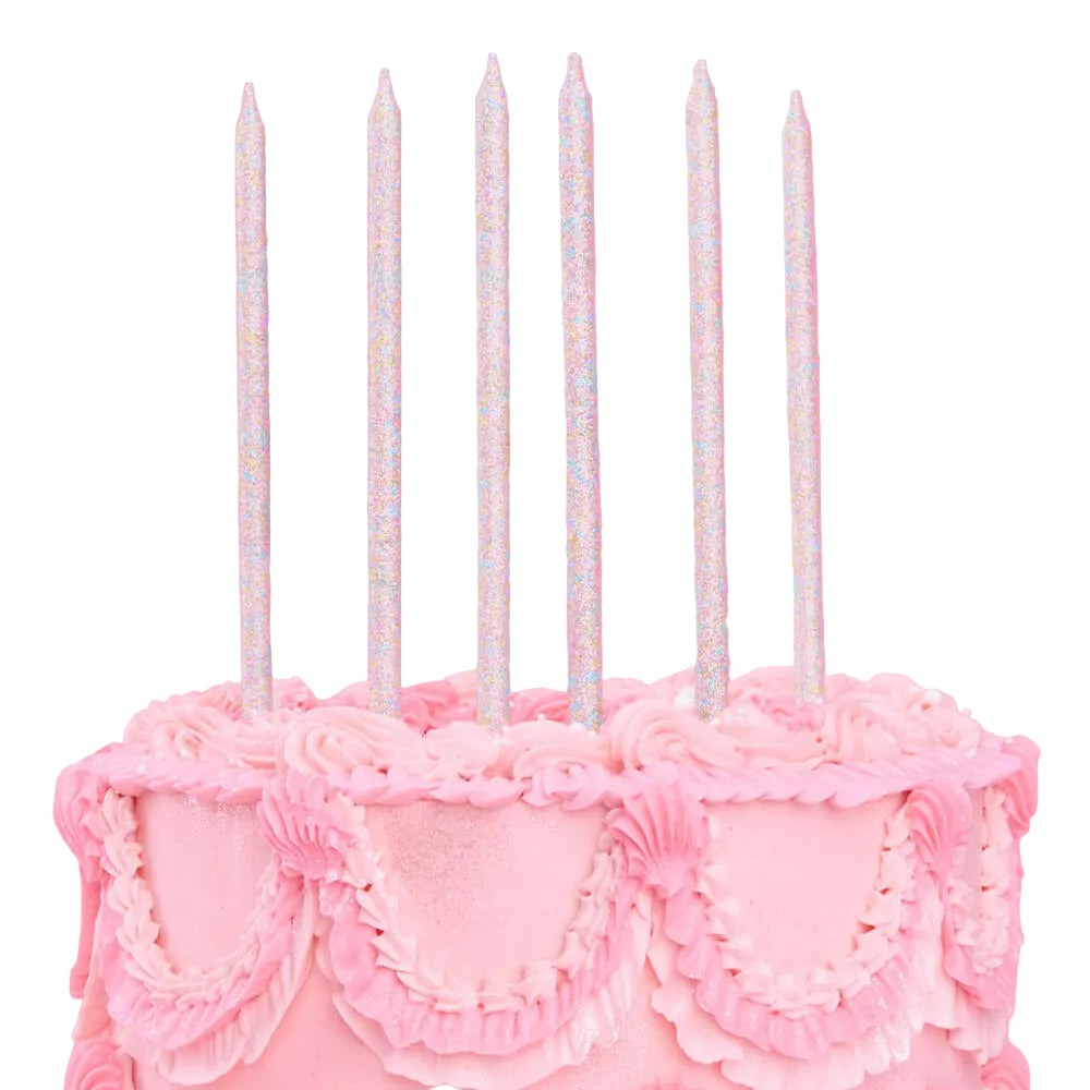 Iridescent Glitter Birthday Candles