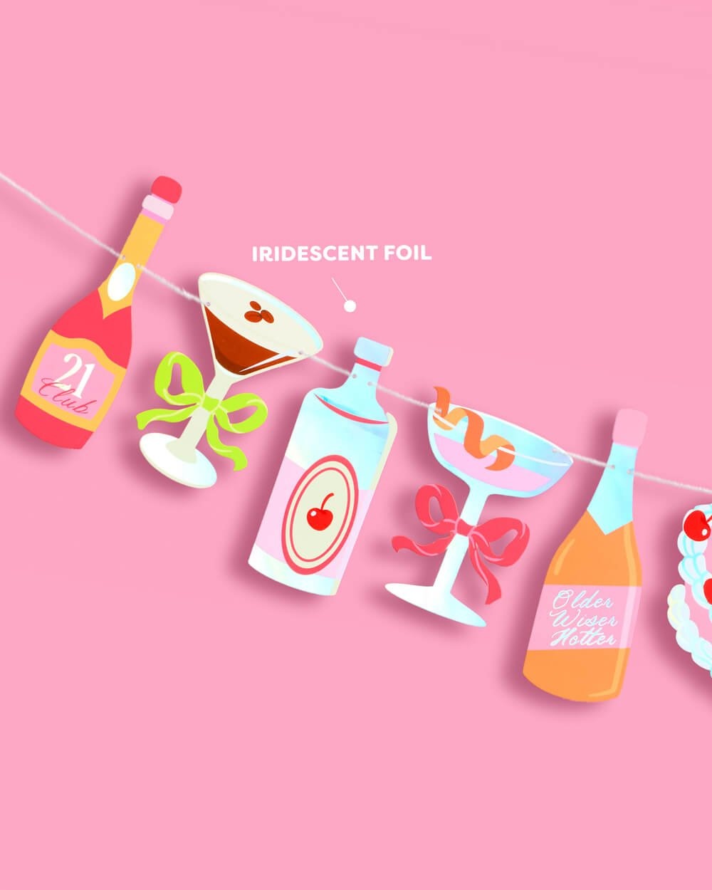 21st Birthday Cocktail Garland Banner