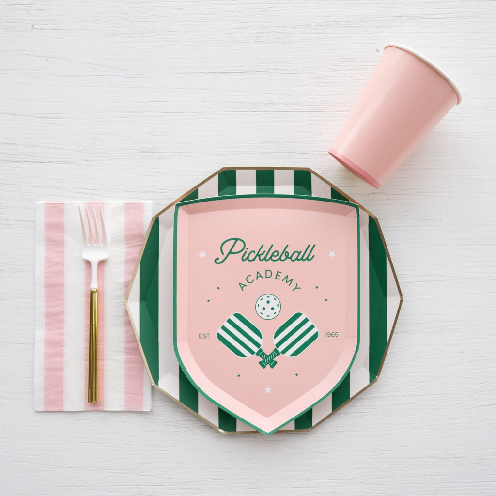 Emerald Green Signature Cabana Stripe Plates