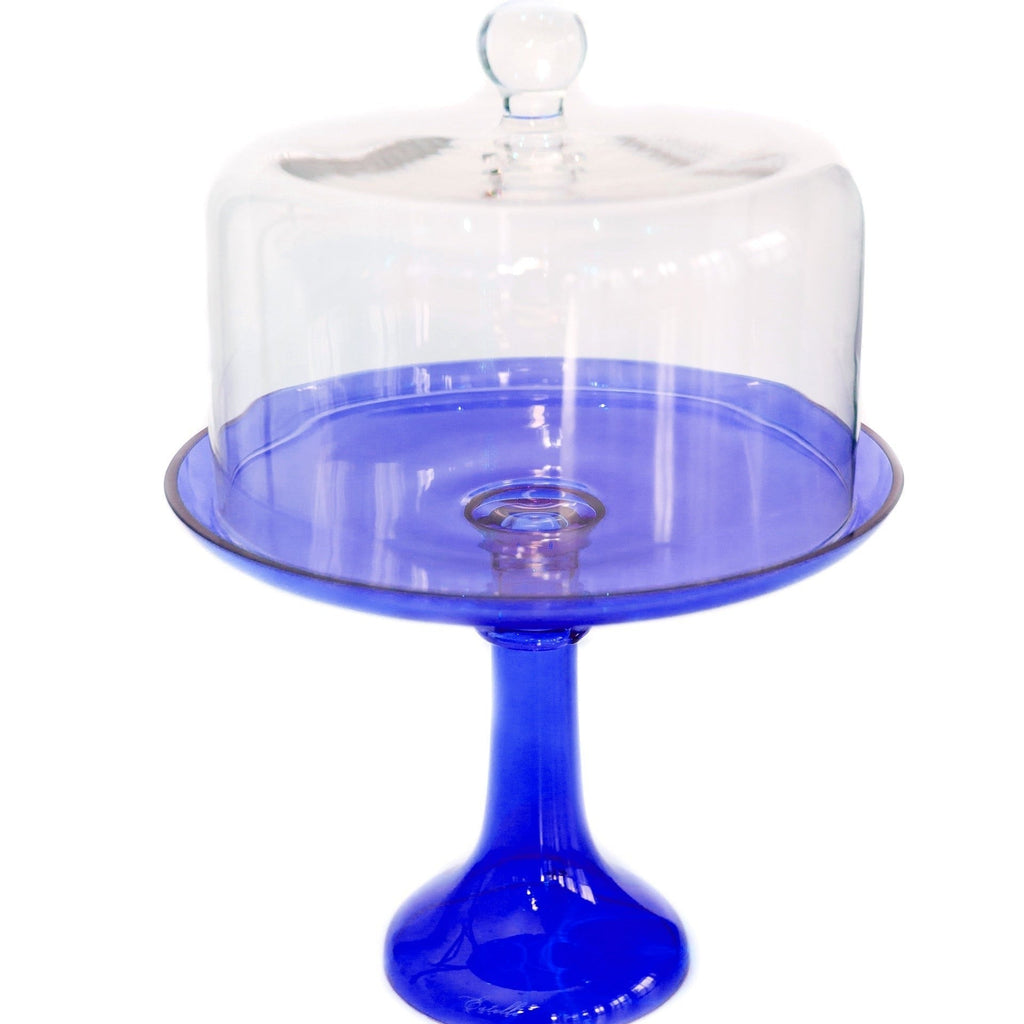 Royal Blue Glass Cake Stand