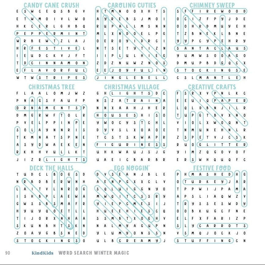 KindKids Winter Magic Word Search for Kids