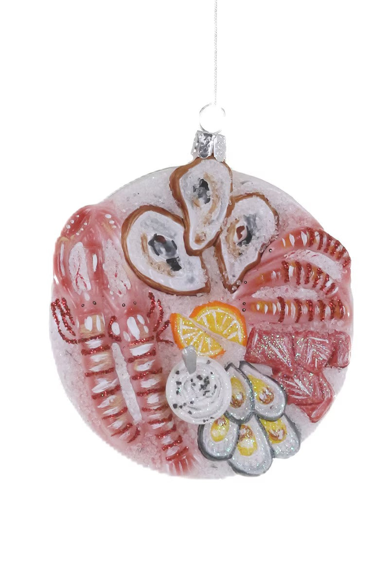 Seafood Tray Glass Ornament by Cody Foster