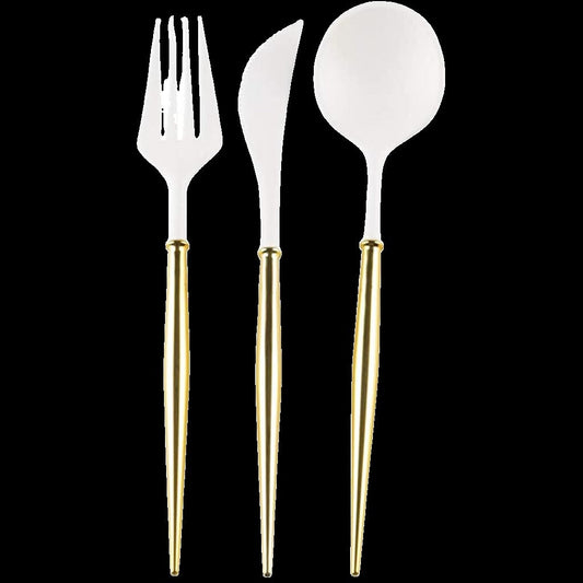 Fancy Gold and White Cutlery