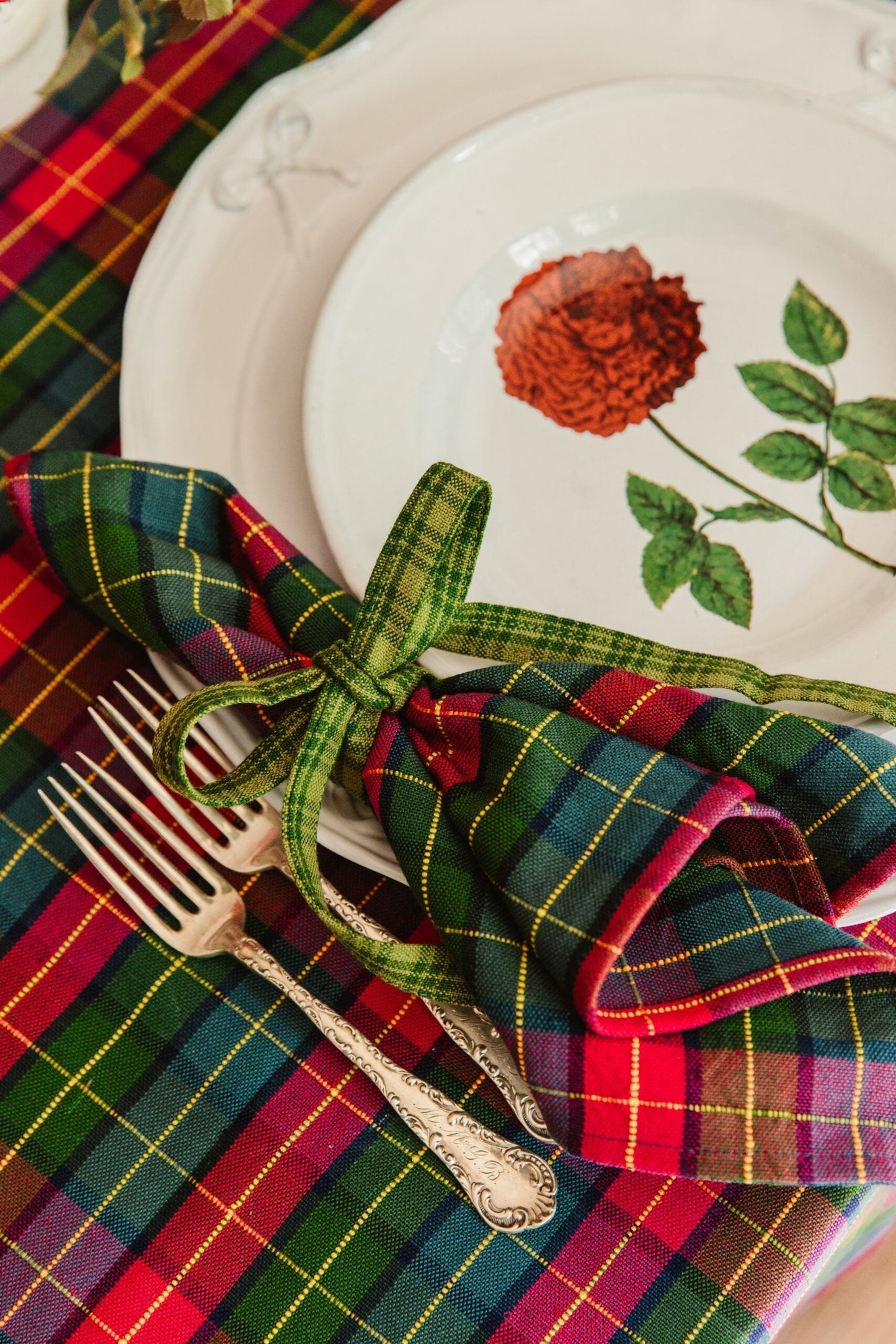 Holly Plaid Red & Green Napkins