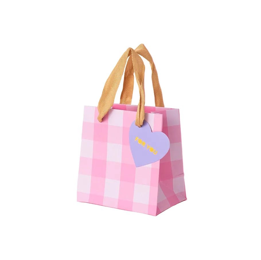Light Pink Gingham Gift Bag