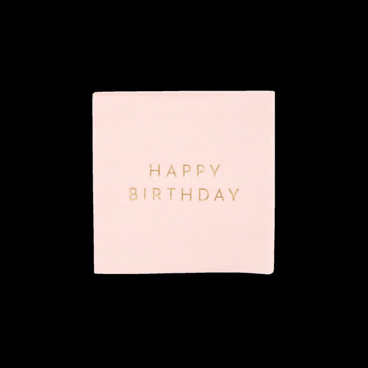 Petal Pink Signature Happy Birthday Cocktail Napkins