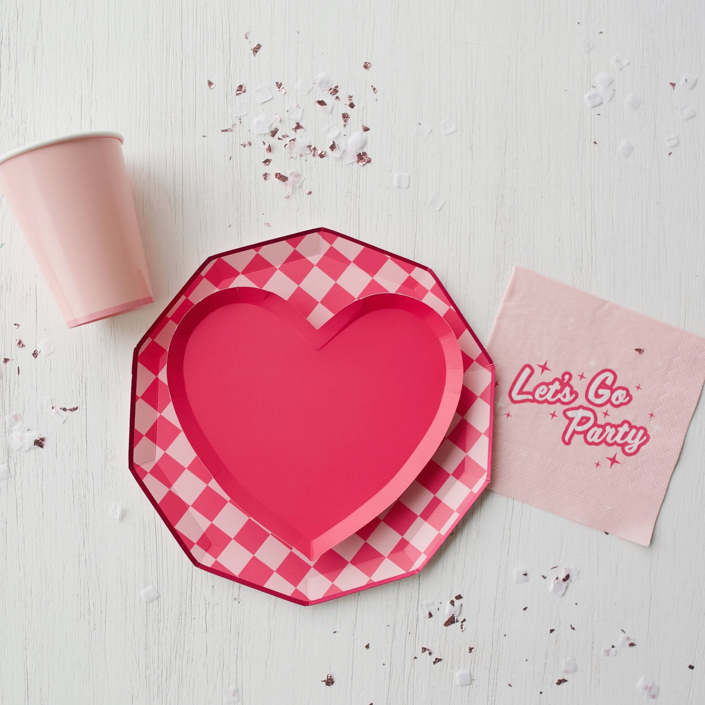 Haute Pink Heart Shaped Plates