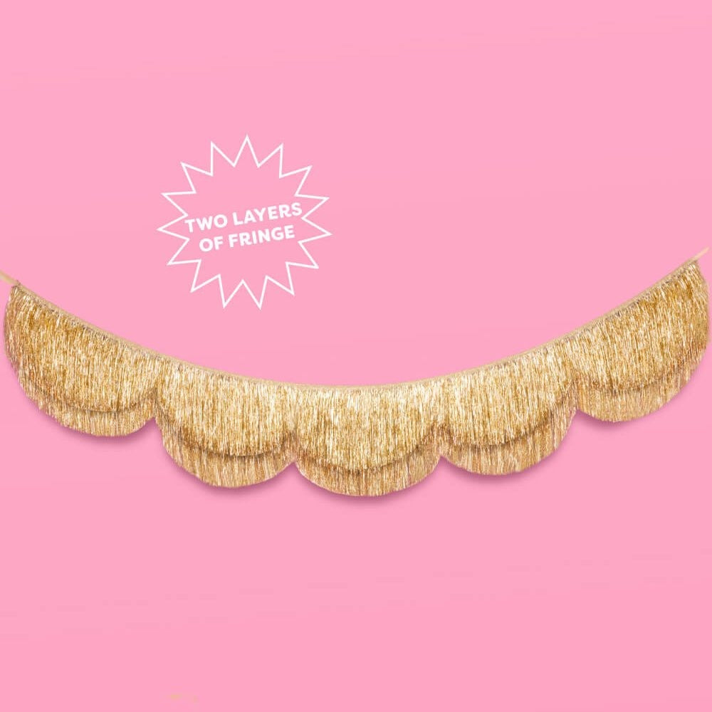 Gold Scalloped Fringe Banner