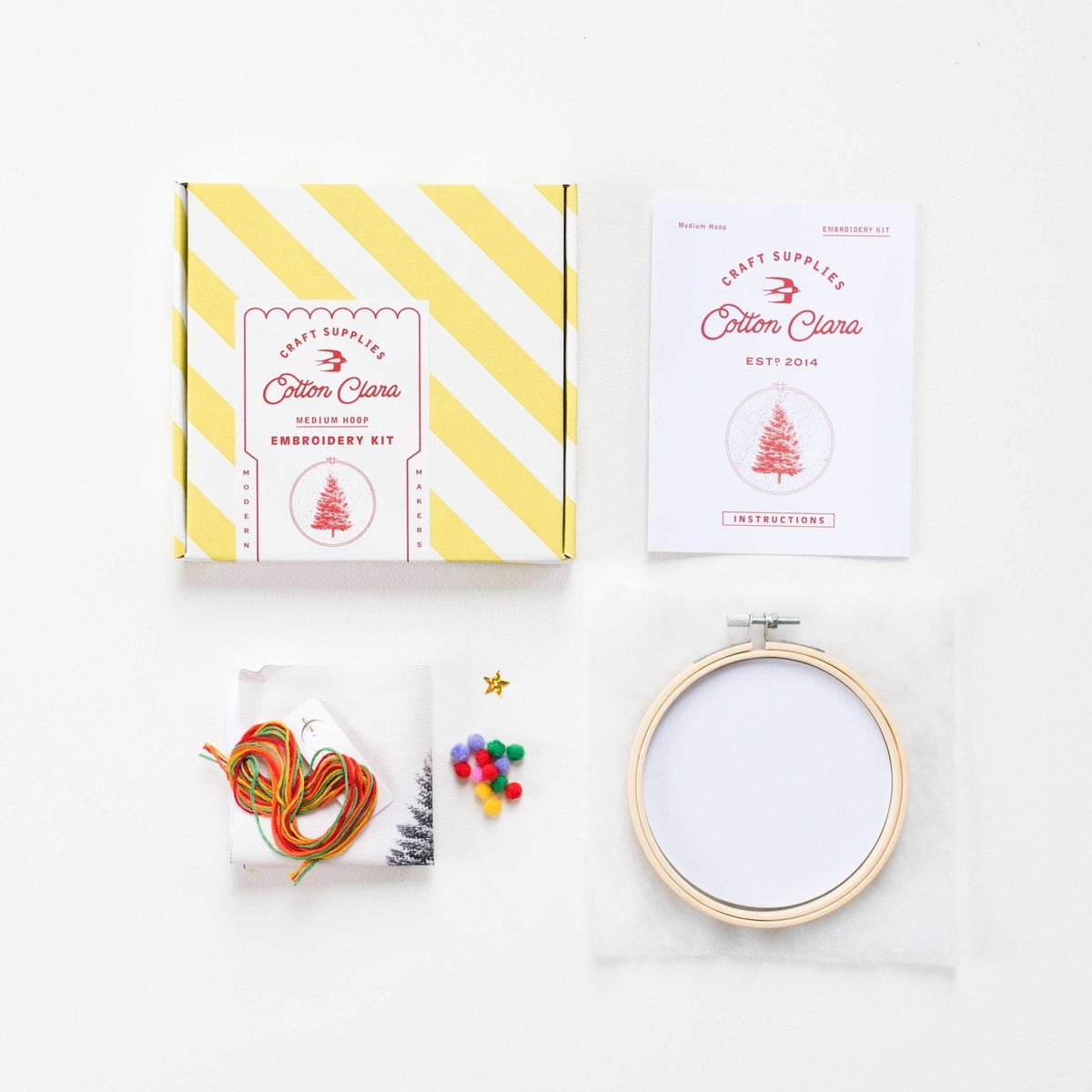 Christmas Tree Embroidery Hoop Kit: Light Blue