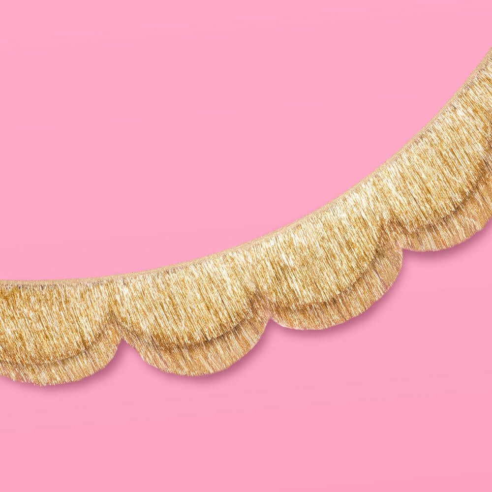 Gold Scalloped Fringe Banner