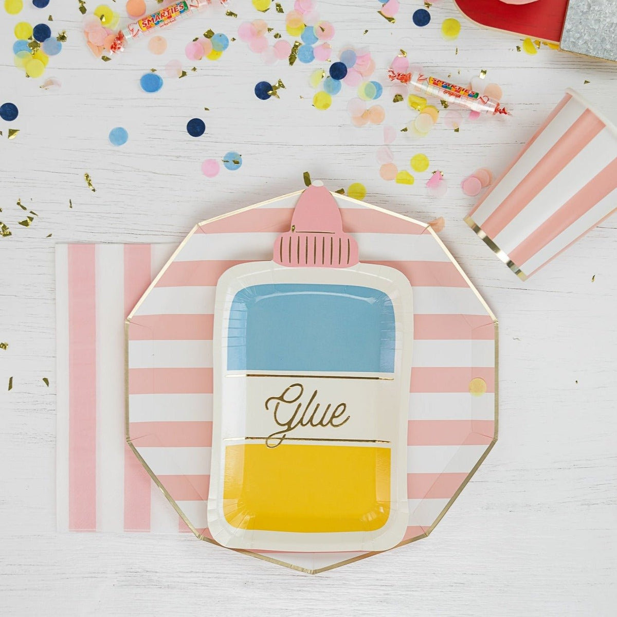 Petal Pink Signature Cabana Stripe Plates