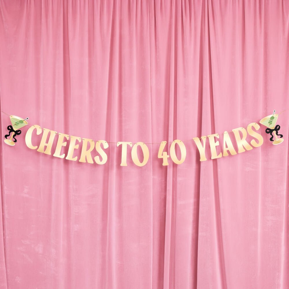 Cheers to 40 Years Birthday Banner