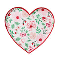 Pink & Red Floral Heart Plates
