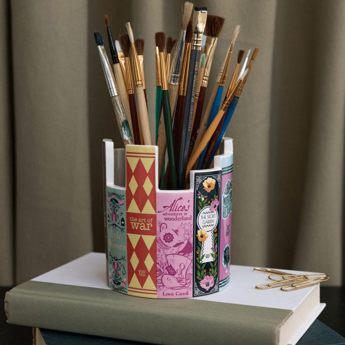 Stack of Classics Ceramic Desk Pot