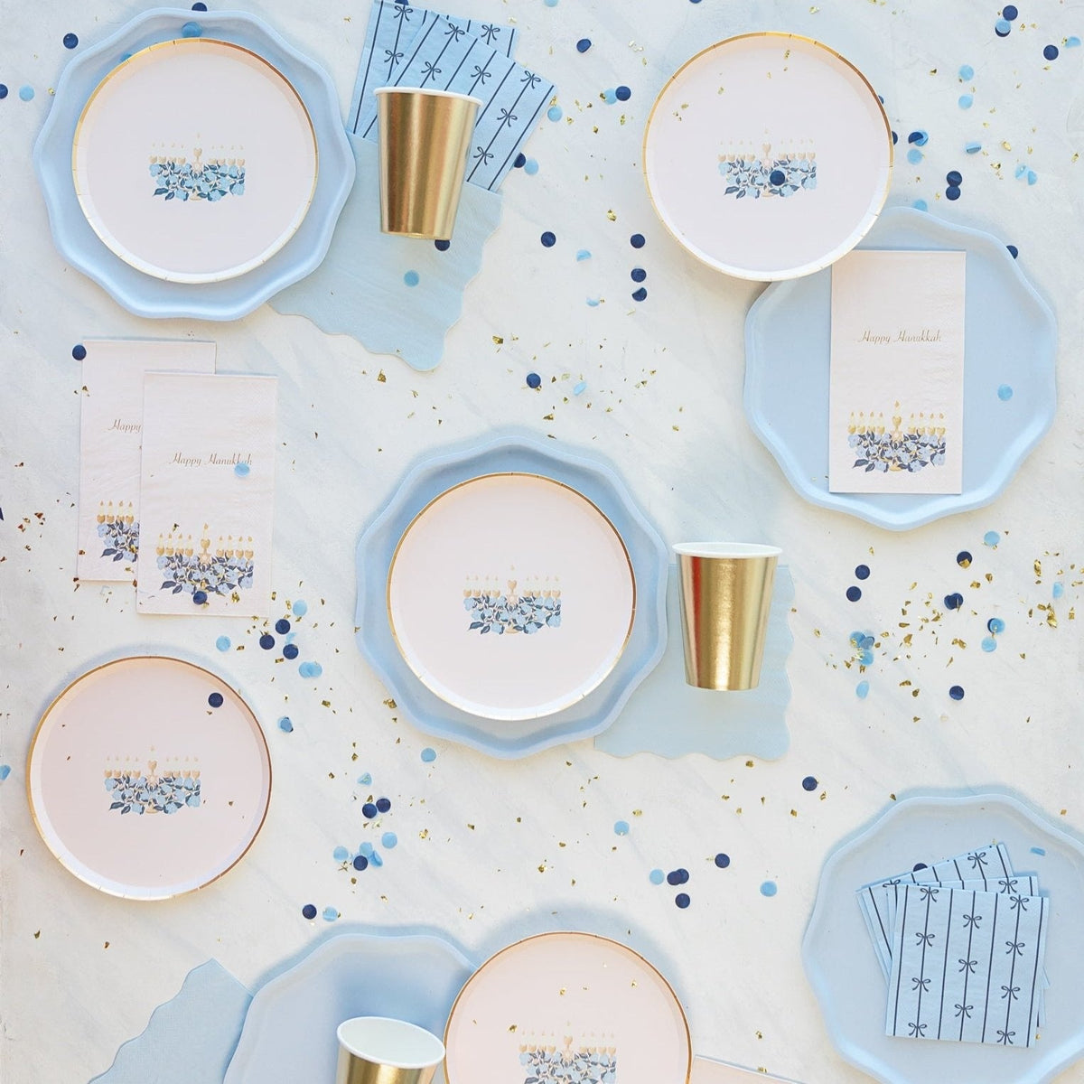 Bonjour Fête X One & Only Paper Happy Hanukkah Menorah Small Plates