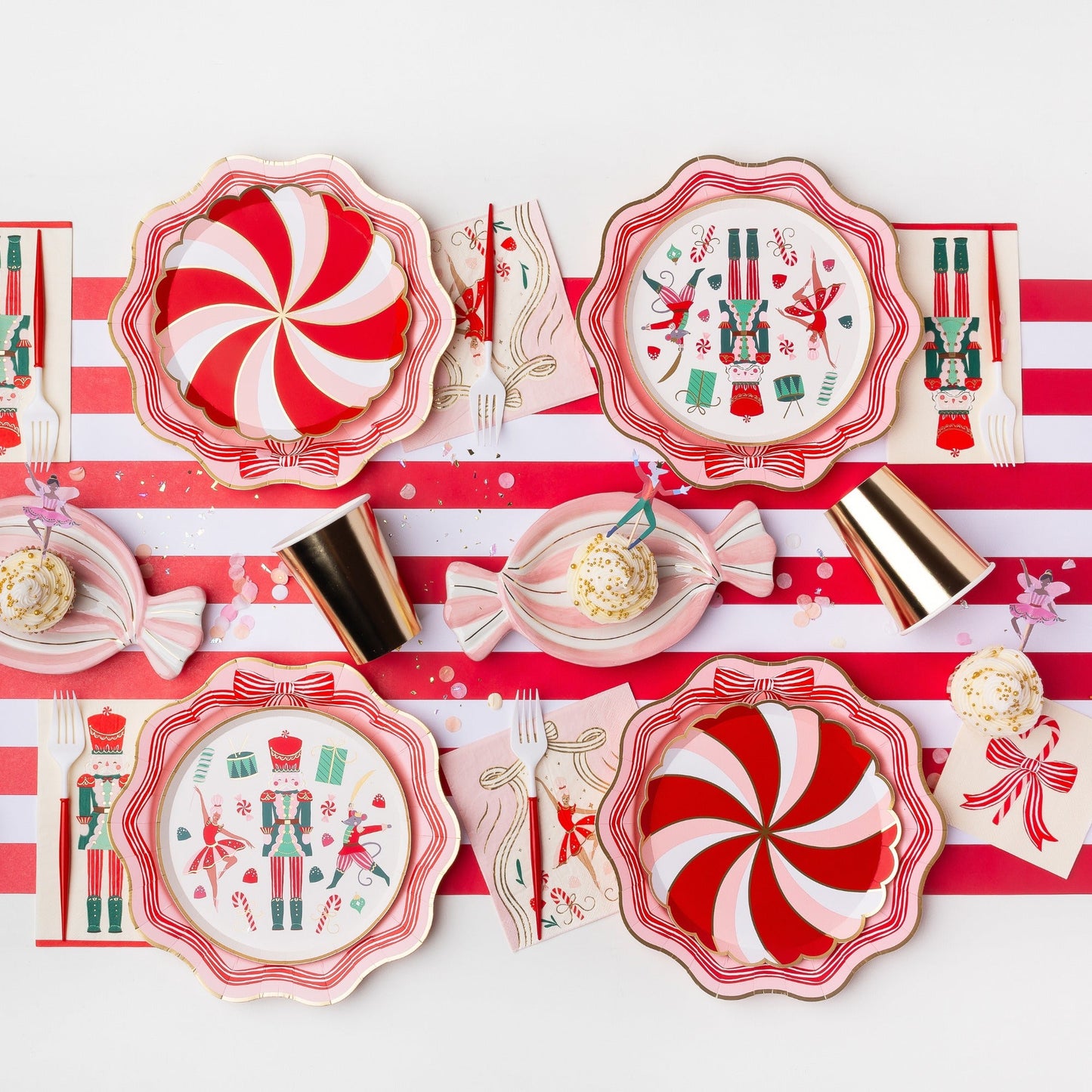 Christmas Peppermint Candy Small Scalloped Plates