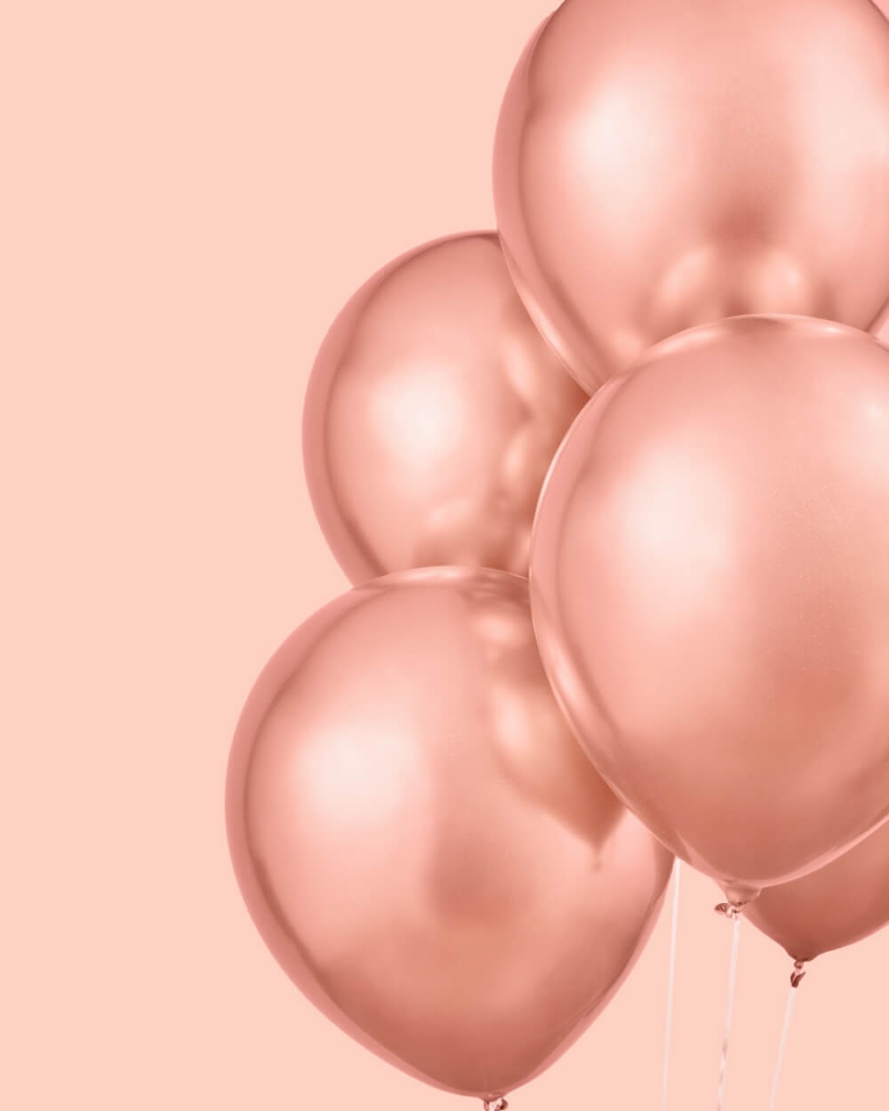 Rose Gold Chrome Balloons - 25 Pack