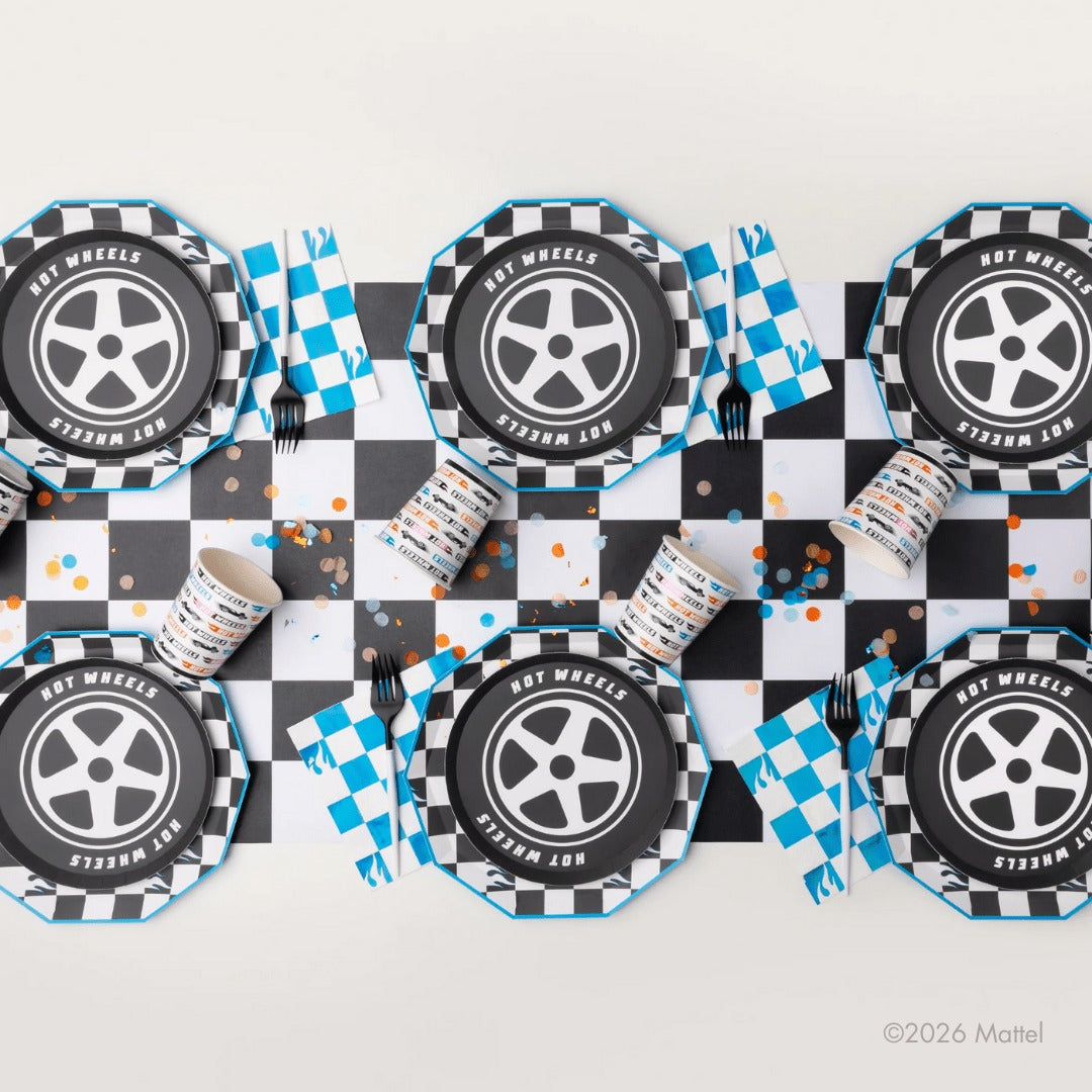 Hot WheelsTM X Bonjour Fete Blue Foil Checker Large Napkins