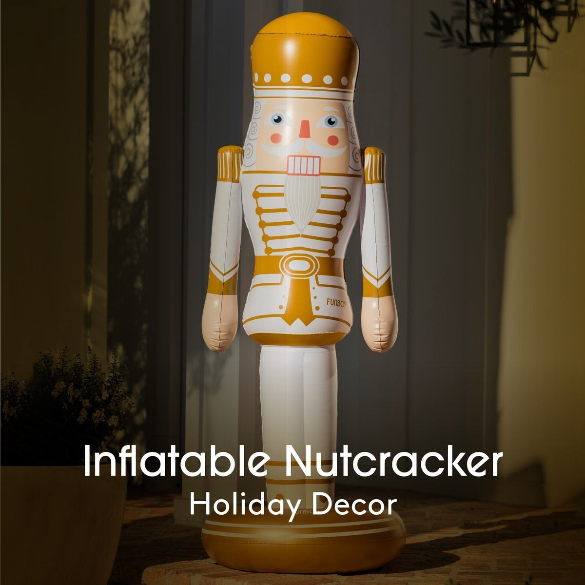 Large Inflatable Gold & White Nutcracker