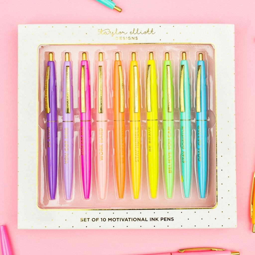 10 Piece Motivational Pen Set