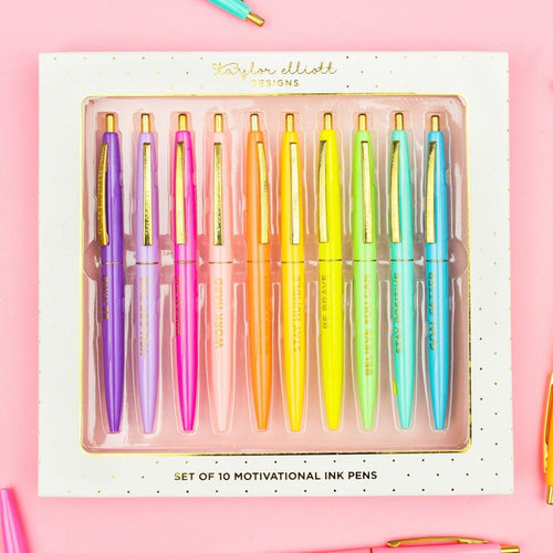 10 Piece Motivational Pen Set