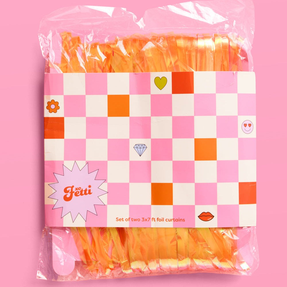 Showgirl Orange Foil Curtains