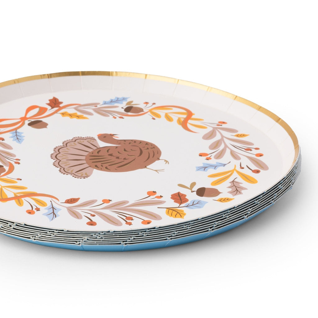 Fall Foliage Turkey Dessert Plates