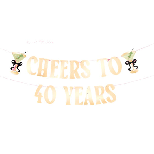 Cheers to 40 Years Birthday Banner