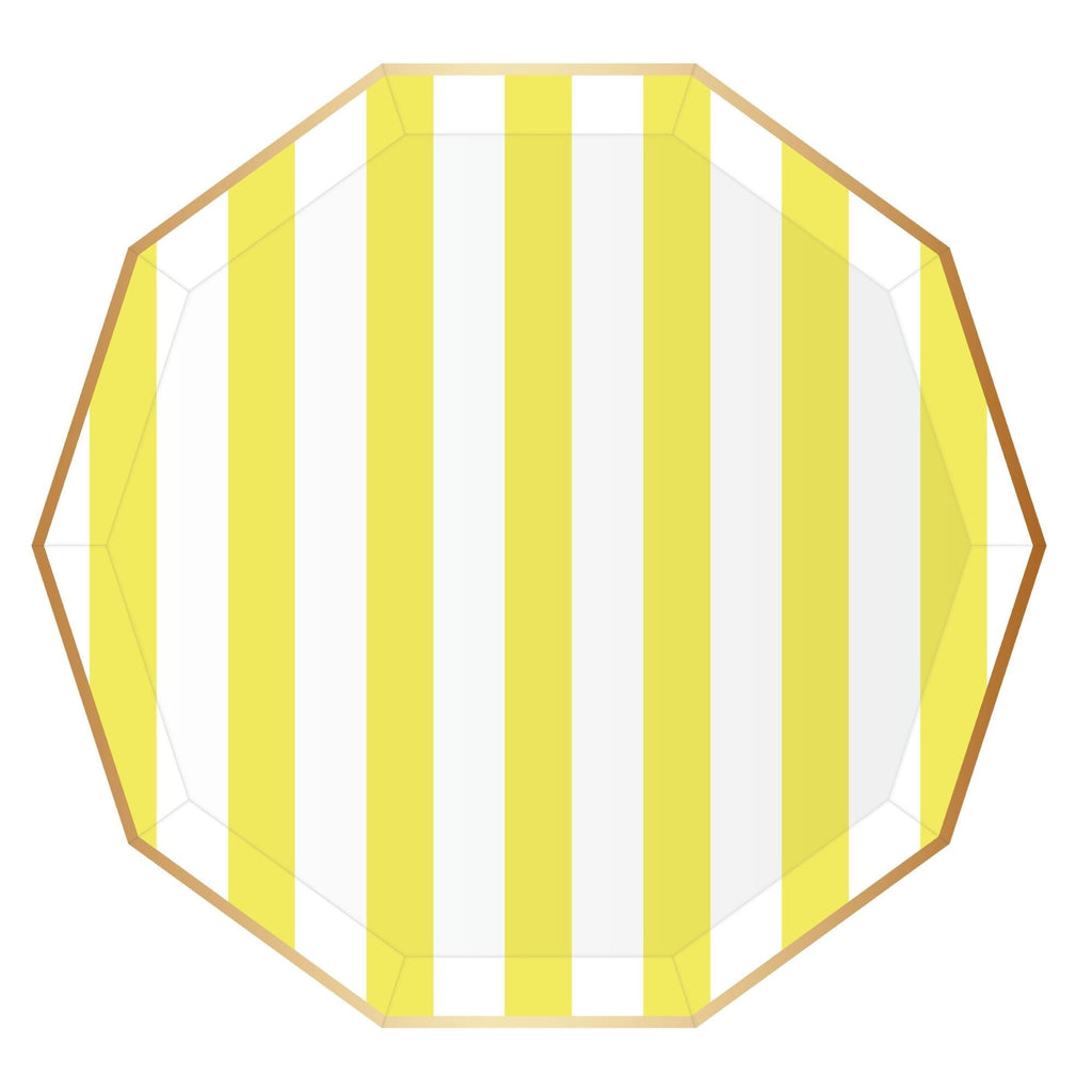 Soleil Yellow Signature Cabana Stripe Plates