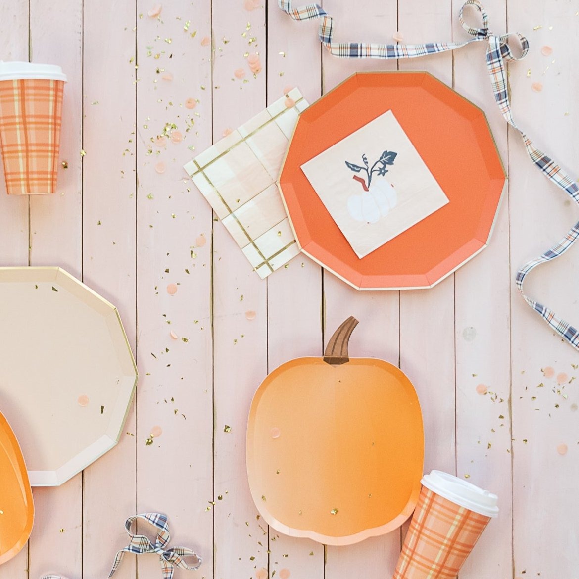Peachy Plaid Large Napkins