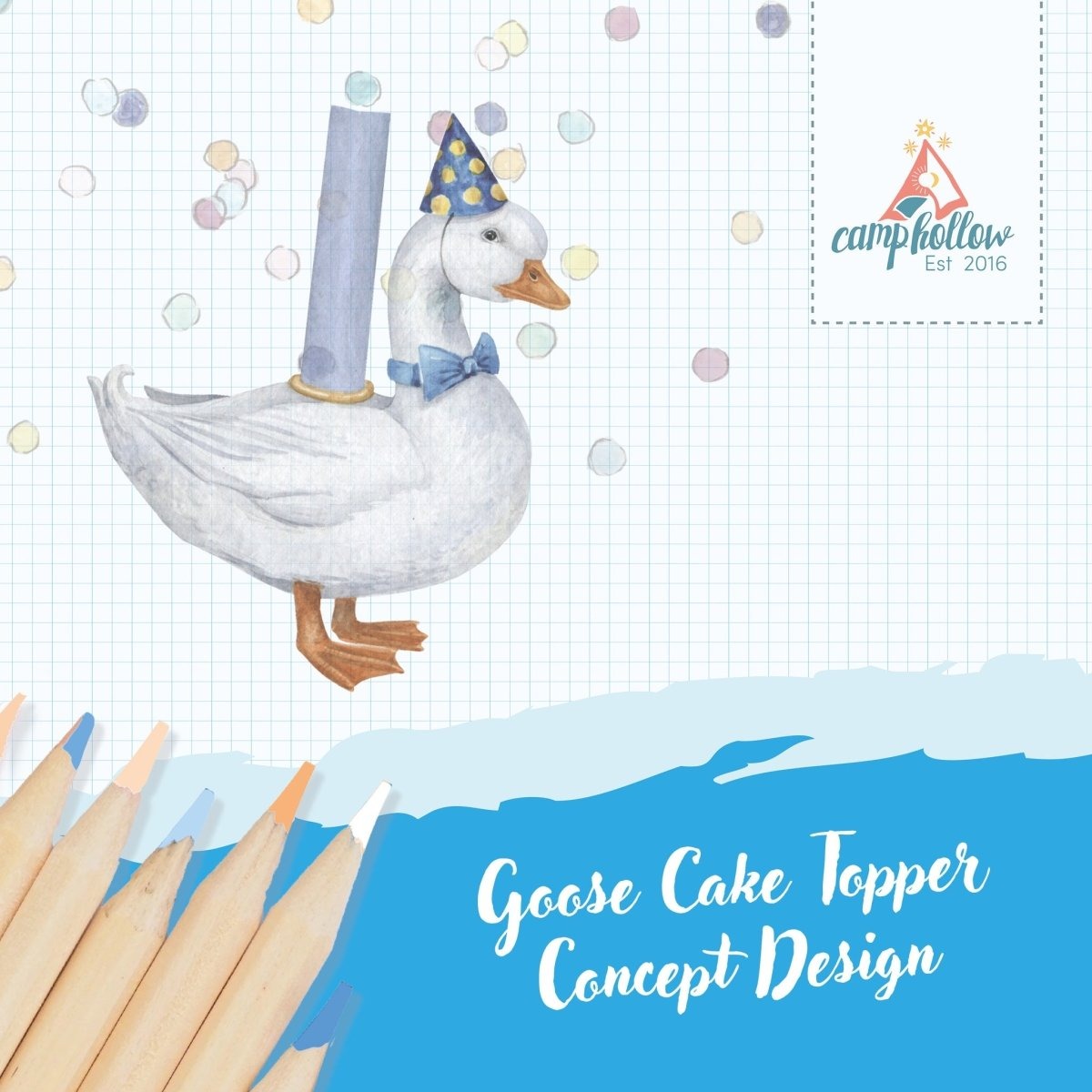 Blue Goose Birthday Candle Holder