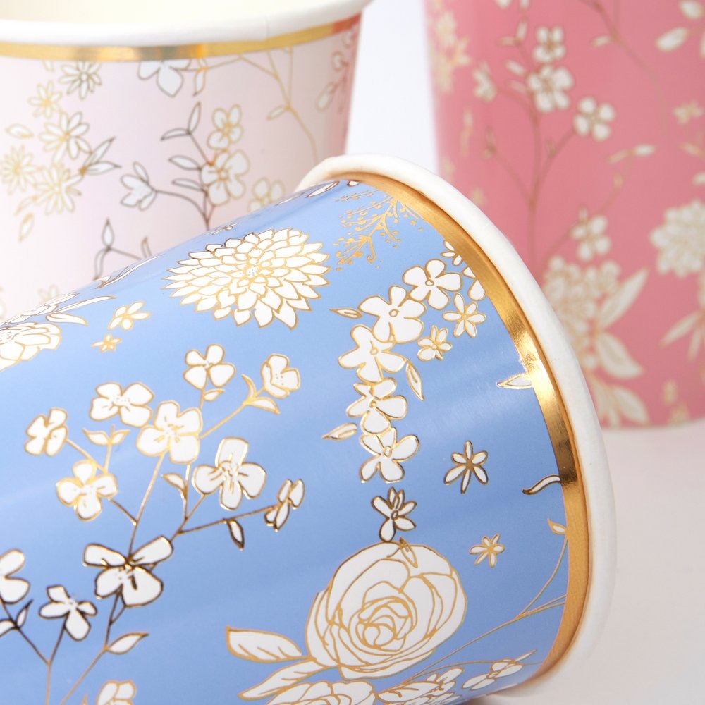 English Garden Floral Party Cups