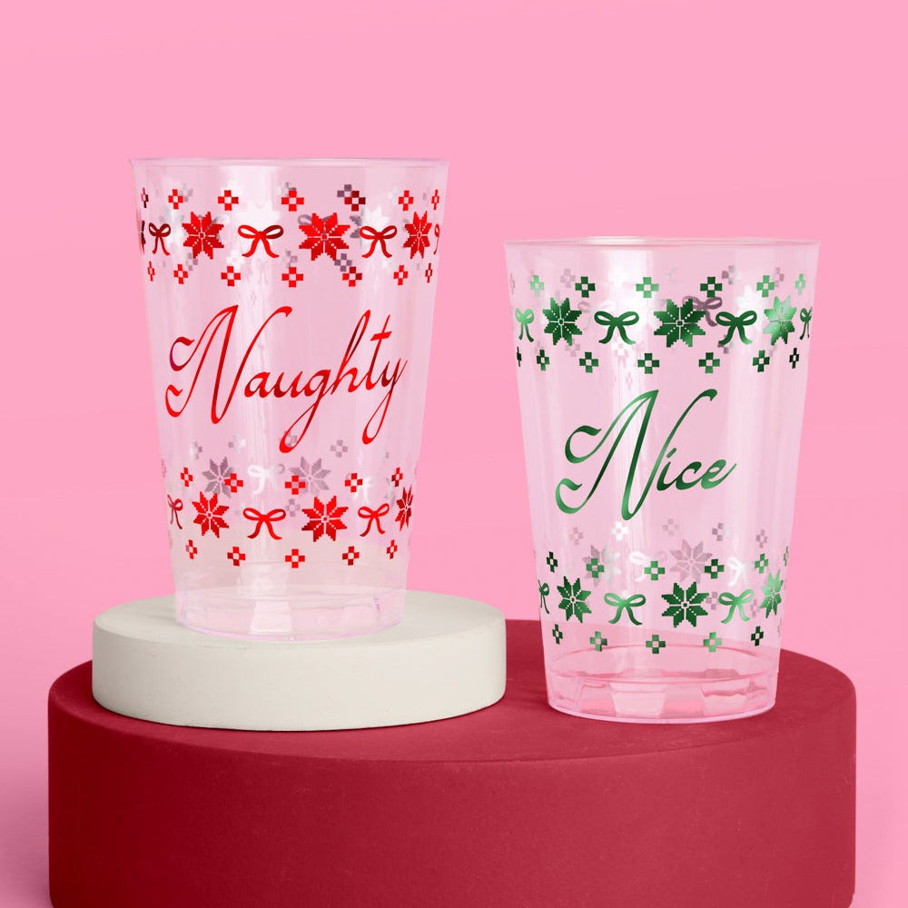 Naughty & Nice Plastic Christmas Cups
