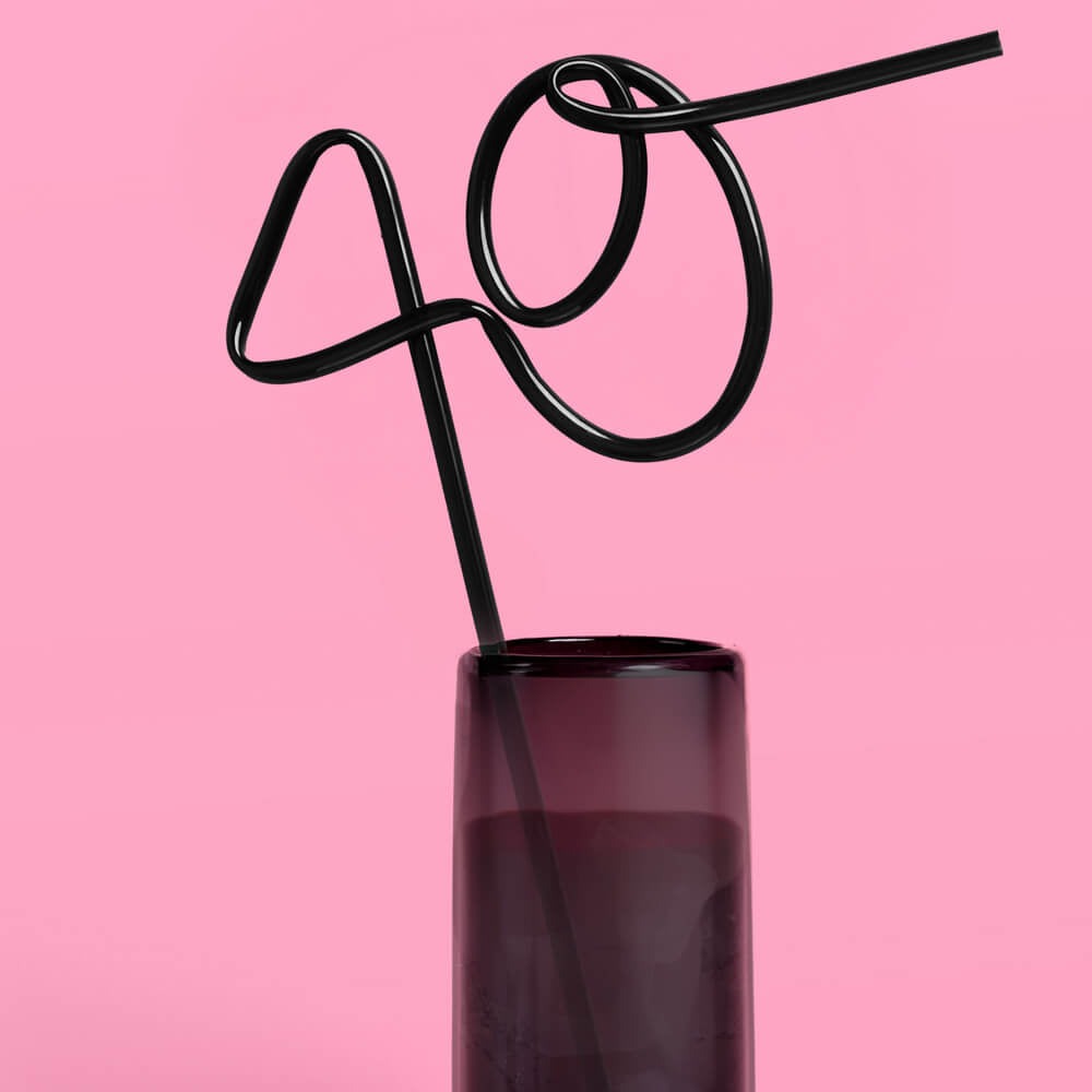 40 Birthday Reusable Straw