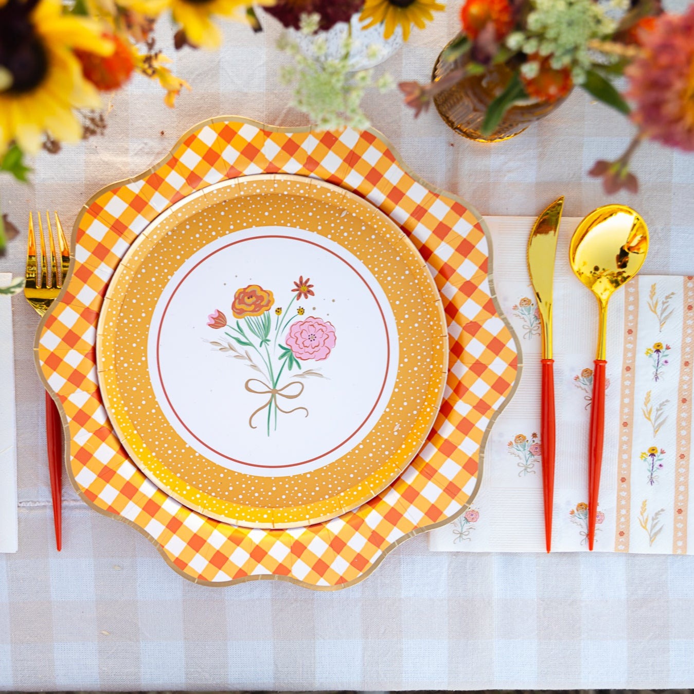 Elegant Fall Plaid Dinner Plates