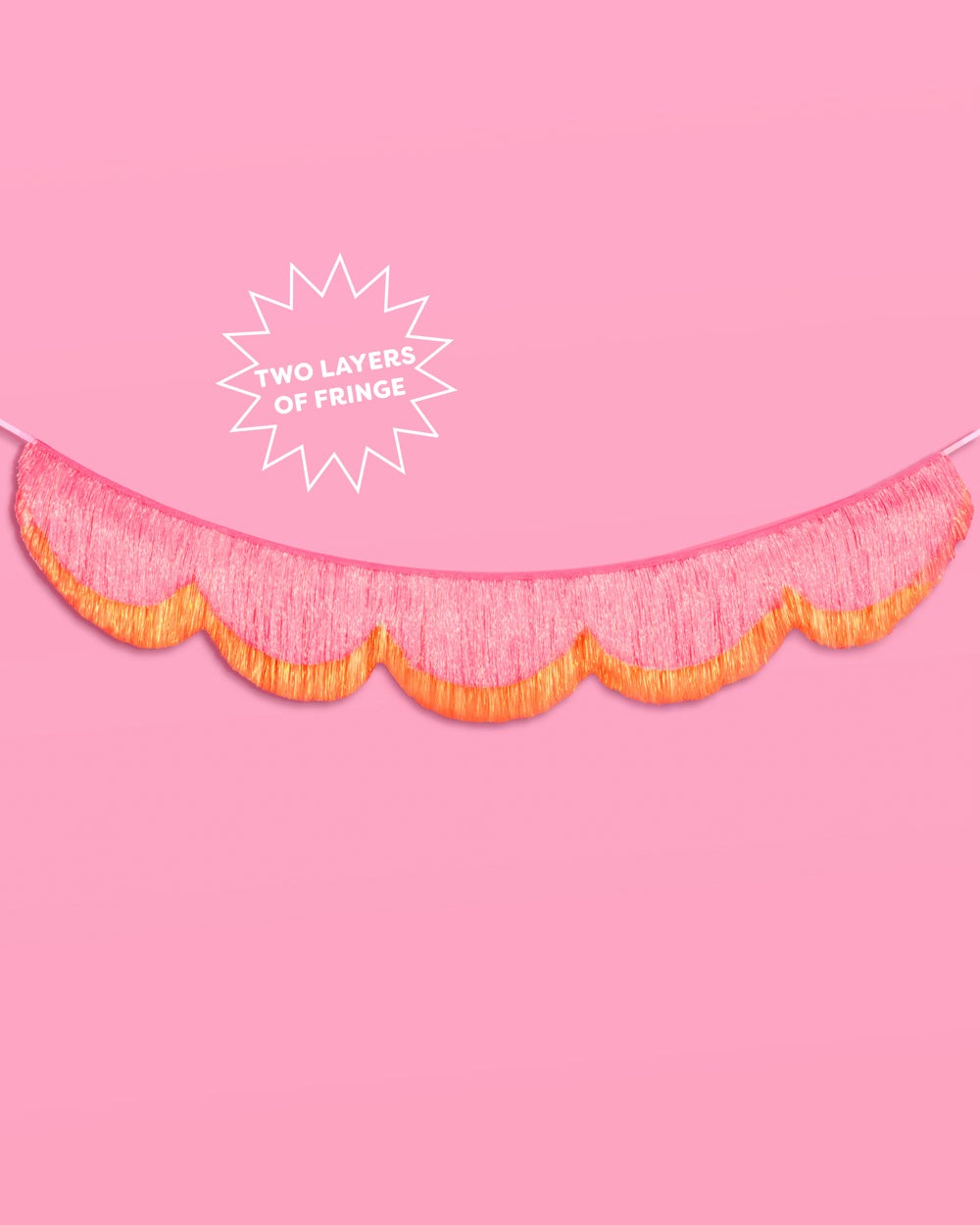 Pink Orange Scallop Fringe Banner