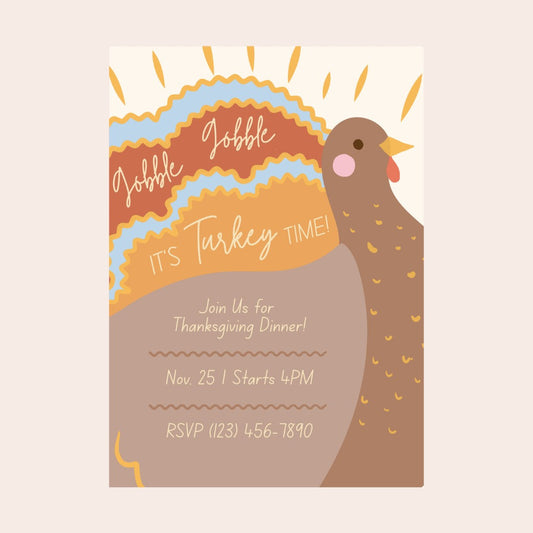 Charming Turkey Digital Party Invitation
