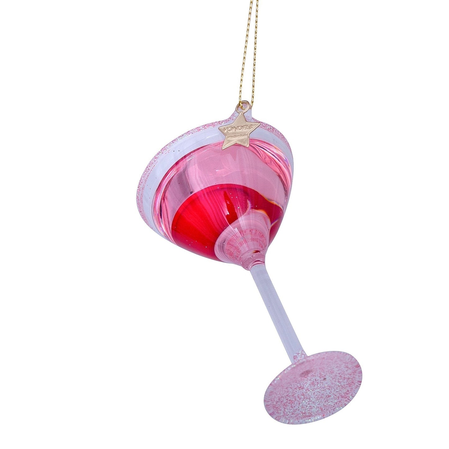 Pink Cosmopolitan Cocktail Glass Ornament