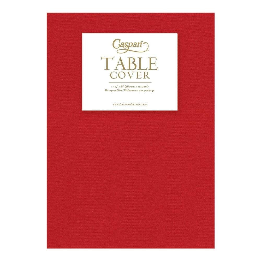Red Paper Linen Like Table Cover