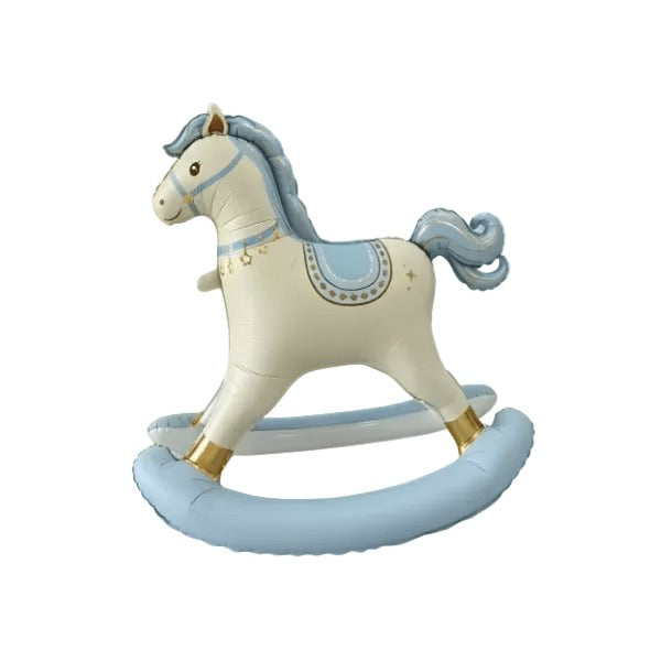 Blue Rocking Horse Foil Balloon