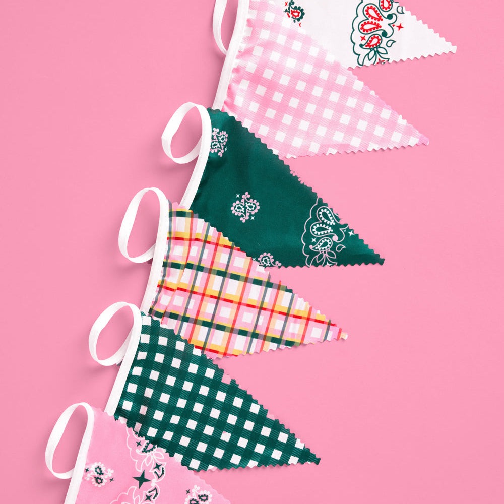Gingham Camp Bunting Banner