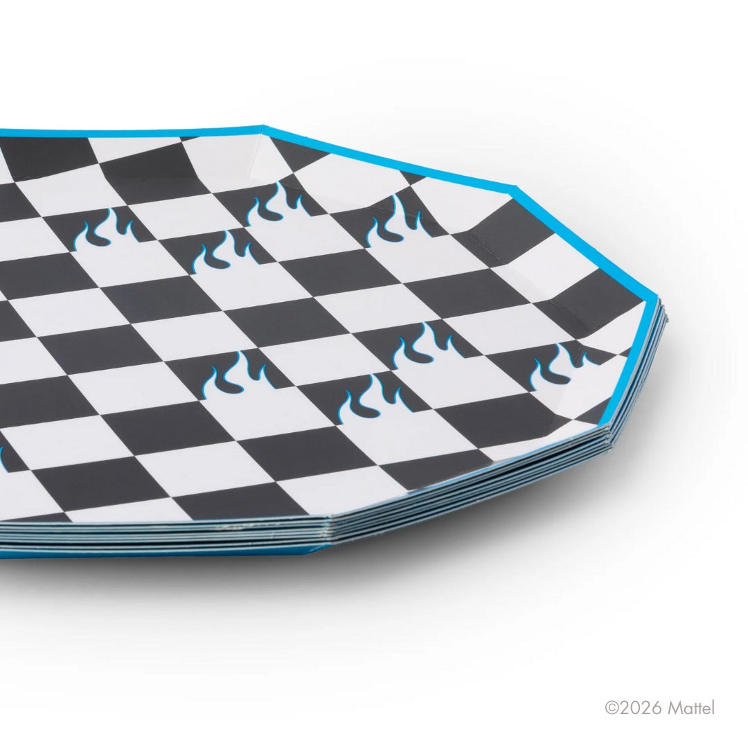Hot WheelsTM X Bonjour Fete Black Checker Large Plates